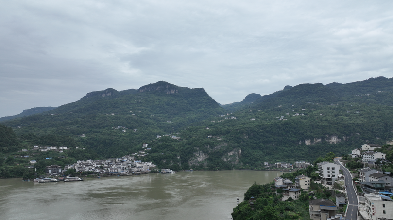 航拍長(zhǎng)江 龜頭山